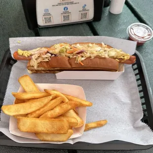 Hot dog and fries