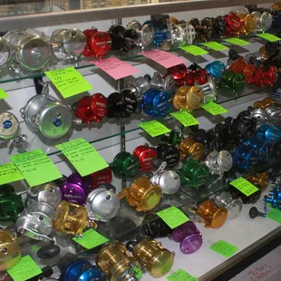 A few of the hundreds of reels we carry.