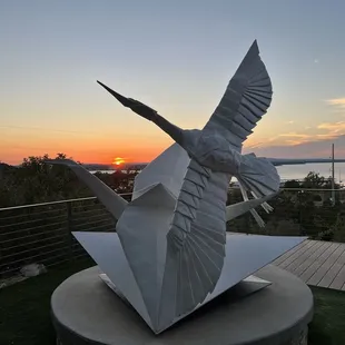 On the deck at sunset