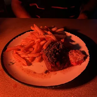 Steak frites, after sunset