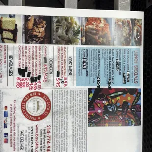 Printed blurred menu 1 of 2 (July 2022)