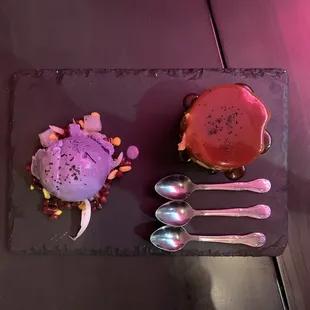 Ube Sundae and Cream Cheese Flan