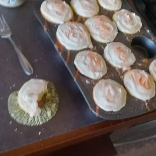 a tray of baked pastries