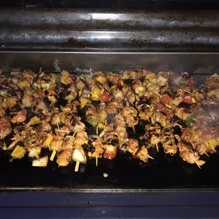 Pineapple and jalapeño chicken kebabs