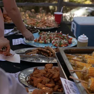 a table full of food