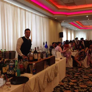 Indoor bar display for Weddings