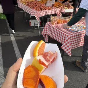 Orange samples! Yum.