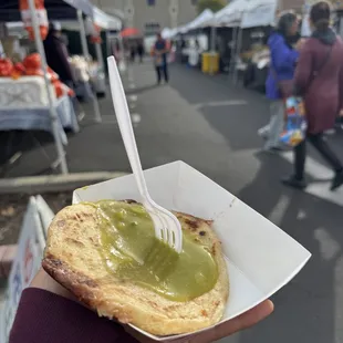 My delicious $4 pupusa. Yummmy!