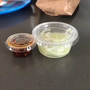 Onion scraps and a pinch of condiment