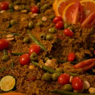 a closeup of a pan of food