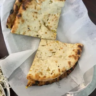 Naan with cauliflower inside