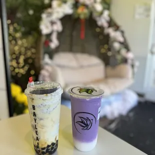 Oreo boba milk and purple frenzy