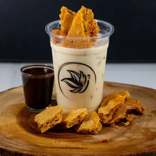 Our unique and handcrafted honeycomb latte
