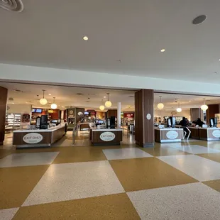 a checkered floor in a restaurant
