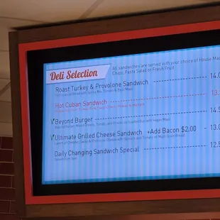 Deli menu
