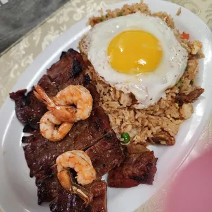 #59. Pork, Shrimp &amp; egg over rice