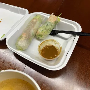 Spring Rolls and peanut sauce