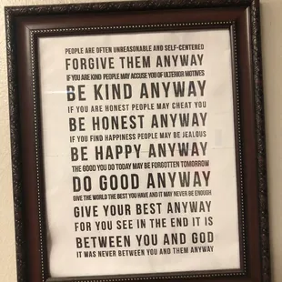 a picture of a framed poem