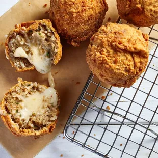 Big &amp; Small Pepper Jack Stuffed Boudin Balls