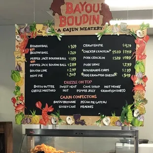 Menu board