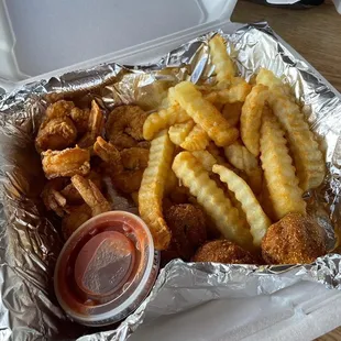 Fried Cat Fish and Fries