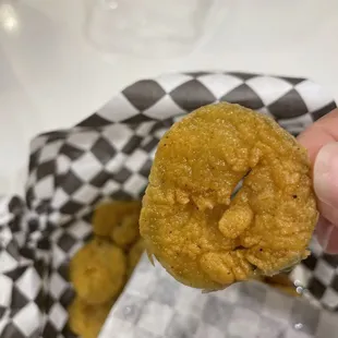 Fried pickles yum just too oily