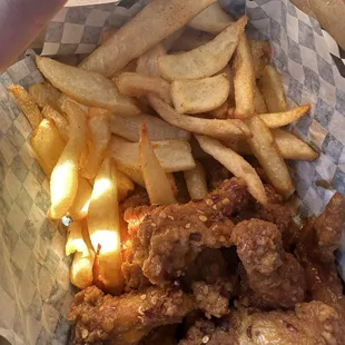 Bayou hotboy wings and fries.