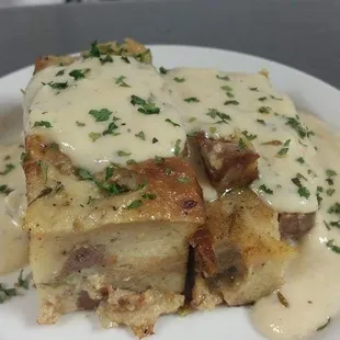 Shrimp &amp; Sausage Bread Pudding