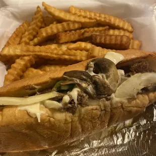 PHILLY CHEESESTEAK with fries