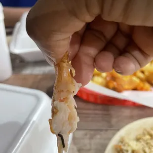 Another pic shrimp not deveined I stopped eating it after realizing this.