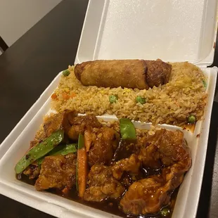 Generals Chicken &amp; fried rice &amp; CHINESE EGGROLLS