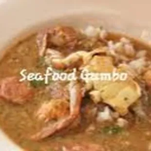 Delicious seafood gumbo and we also gave chicken and sausage gumbo.