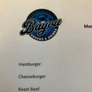 the menu