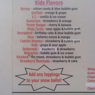 Flavor list Pt2