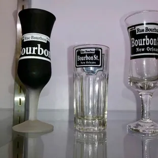 Some Bourbon St shot glasses from our large assortment.
