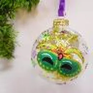 Hand painted, Mardi Gras ornament. made in USA