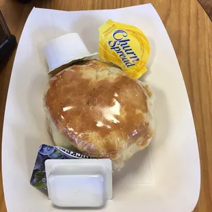 Sausage Egg and cheese biscuit.