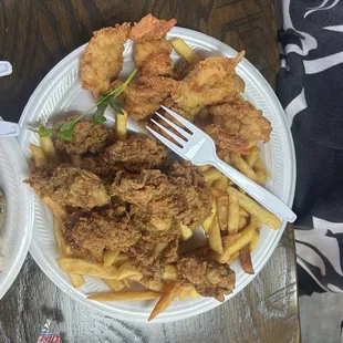 Shrimp and oysters