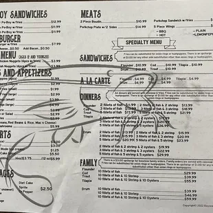 2022 menu