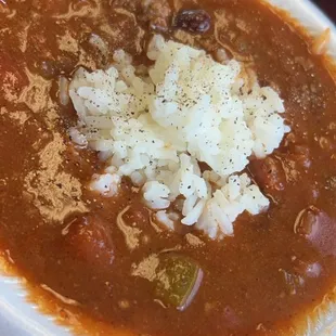 This chili is a 10/10 best chili in San Antonio!! Hands down!! I freaking love this place this is my go to for soul food and sea food!!