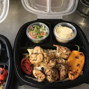 a variety of food in containers