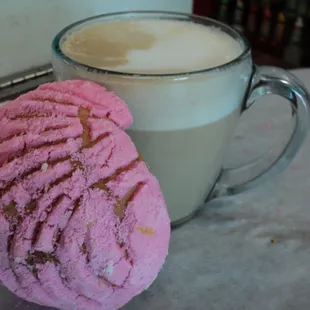 A nice, warm latte &amp; mexican pan dulce to start your day off right.