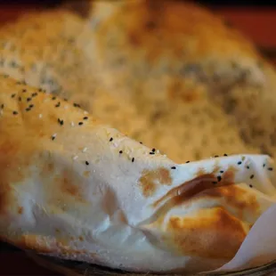 a pita bread in a basket