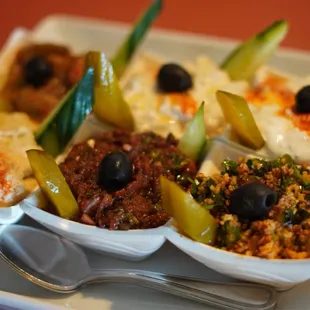 a variety of appetizers