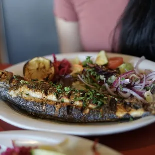 grilled fish on a plate