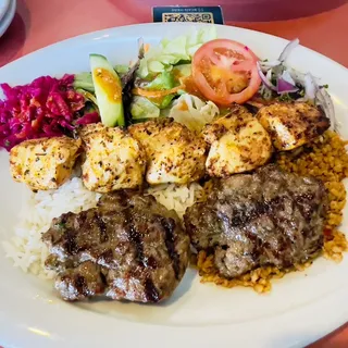 Chicken Shish and Kofte Kebab