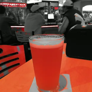 a drink in a glass