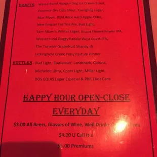 menu
