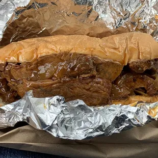 Bourbon Flank Stek on Sub Roll