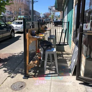 Lovely outdoor seating on Hewitt